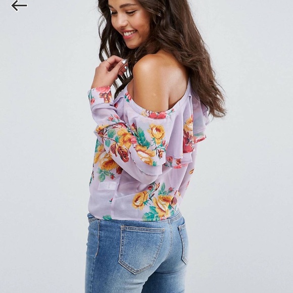 ASOS One Shoulder Ruffle Top - Picture 2 of 4